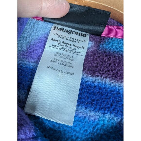 Patagonia‎ Synchilla Sweater Women's Medium Purple/Blue Fleece Snap T Pullover - Picture 7 of 8